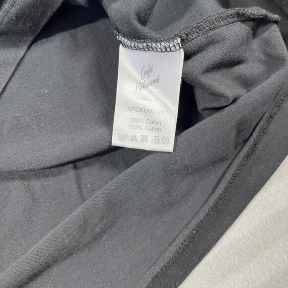 Maison Kitsuné Shirt Mens Small Black Café Kitsuné Patch Logo Cotton Tee - Picture 3 of 8